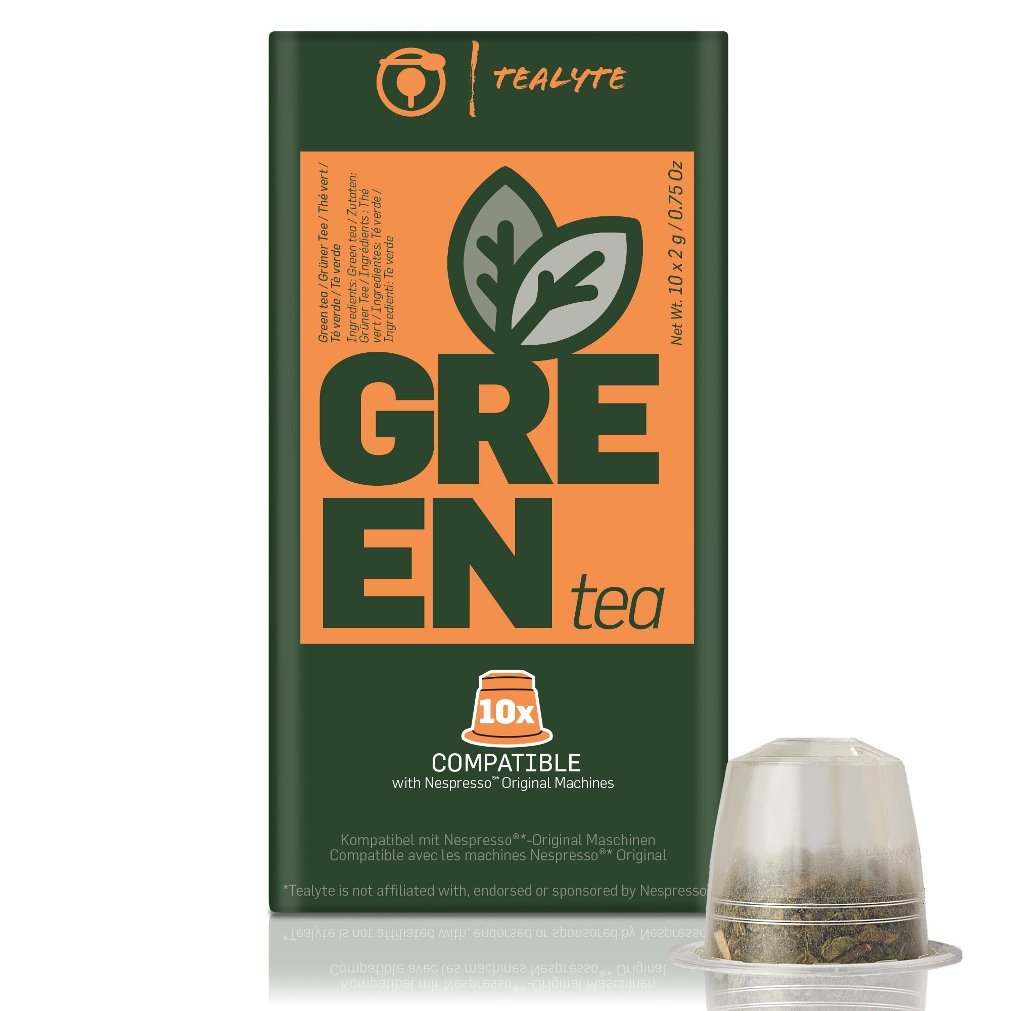 Tealyte Green Tea - 10 Pods - Gourmesso