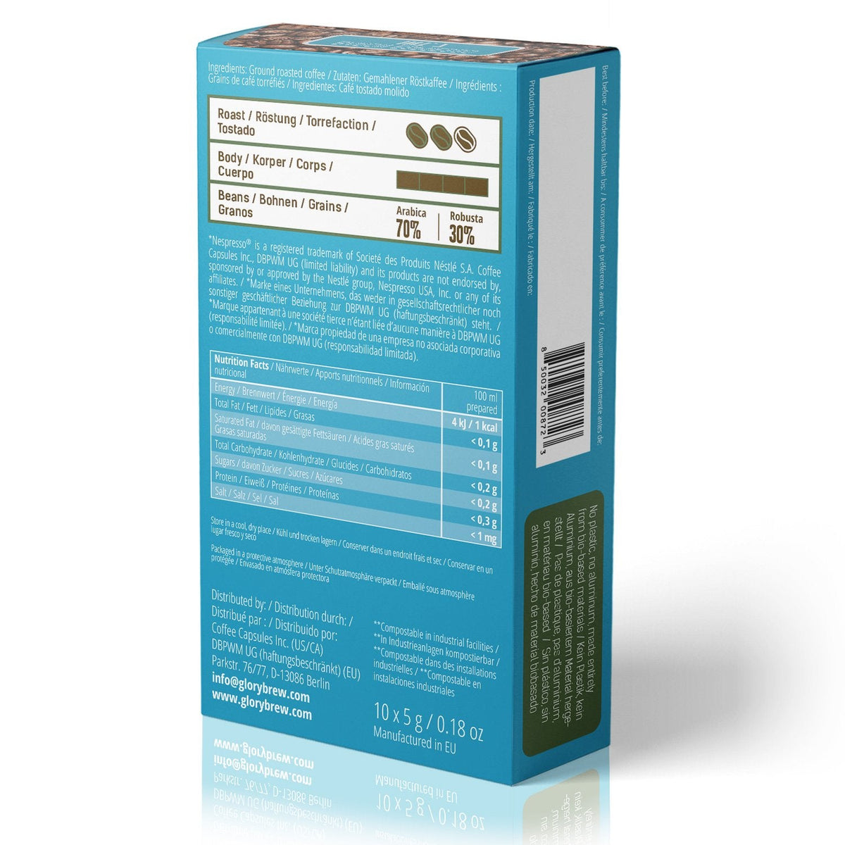 გლორიბრუ ბარონ ესპრესო - ბიოდეგრადირებადი კაფსულები