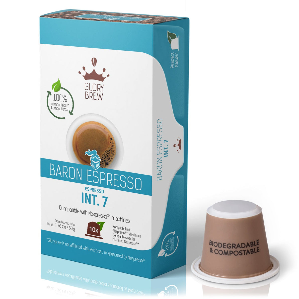 გლორიბრუ ბარონ ესპრესო - ბიოდეგრადირებადი კაფსულები