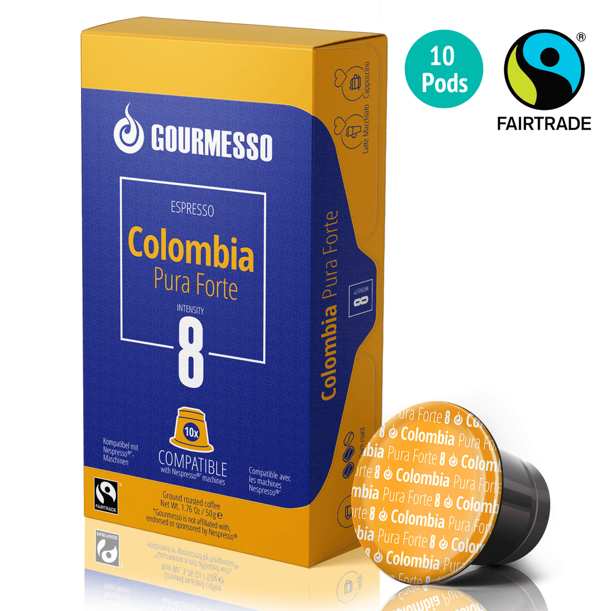 Gourmesso Colombia Pura Forte - Fairtrade - 10 Pods-Gourmesso