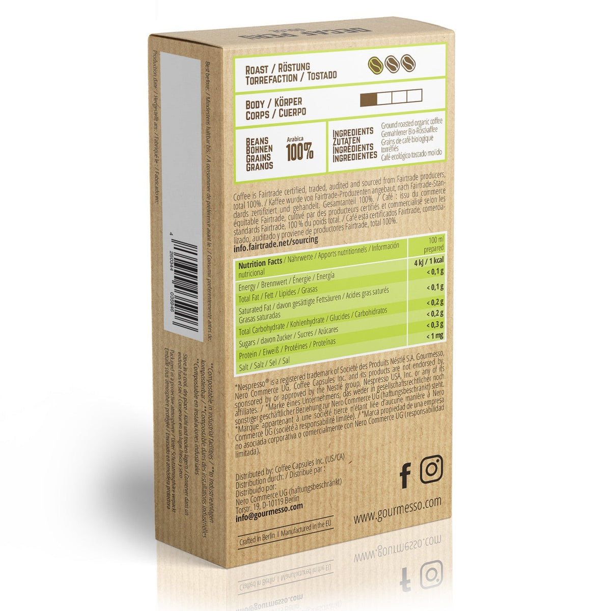 Gourmesso - Eco Line - Decaf Peru Dolce - 10 Capsules - Organic-Gourmesso