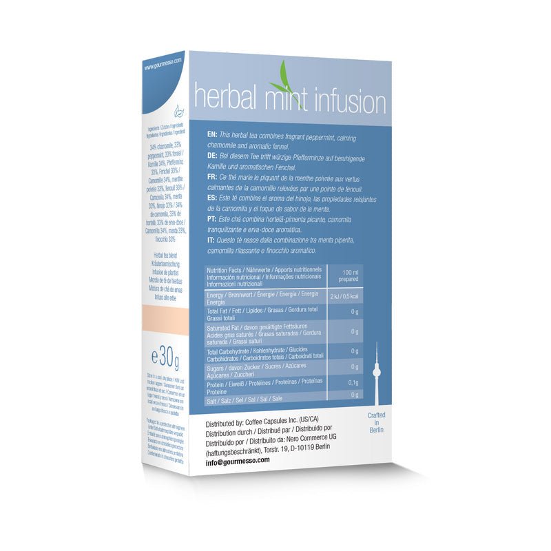 Gourmesso Herbal Mint Infusion - Peppermint Tea - 10 Pods-Gourmesso