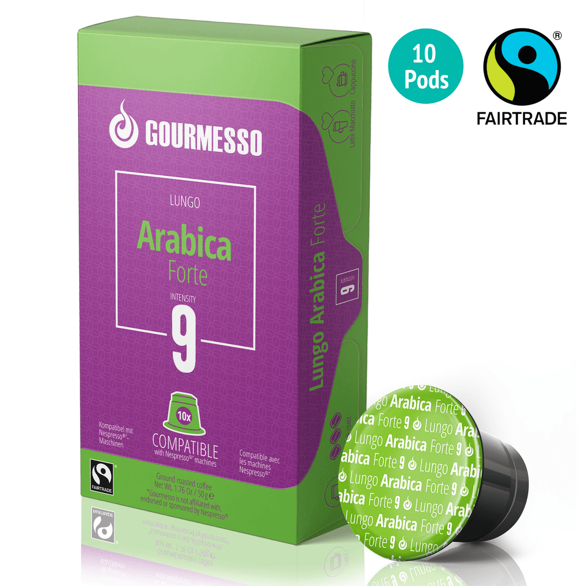 Gourmesso Lungo Arabica Forte - Fairtrade - 10 Pods-Gourmesso