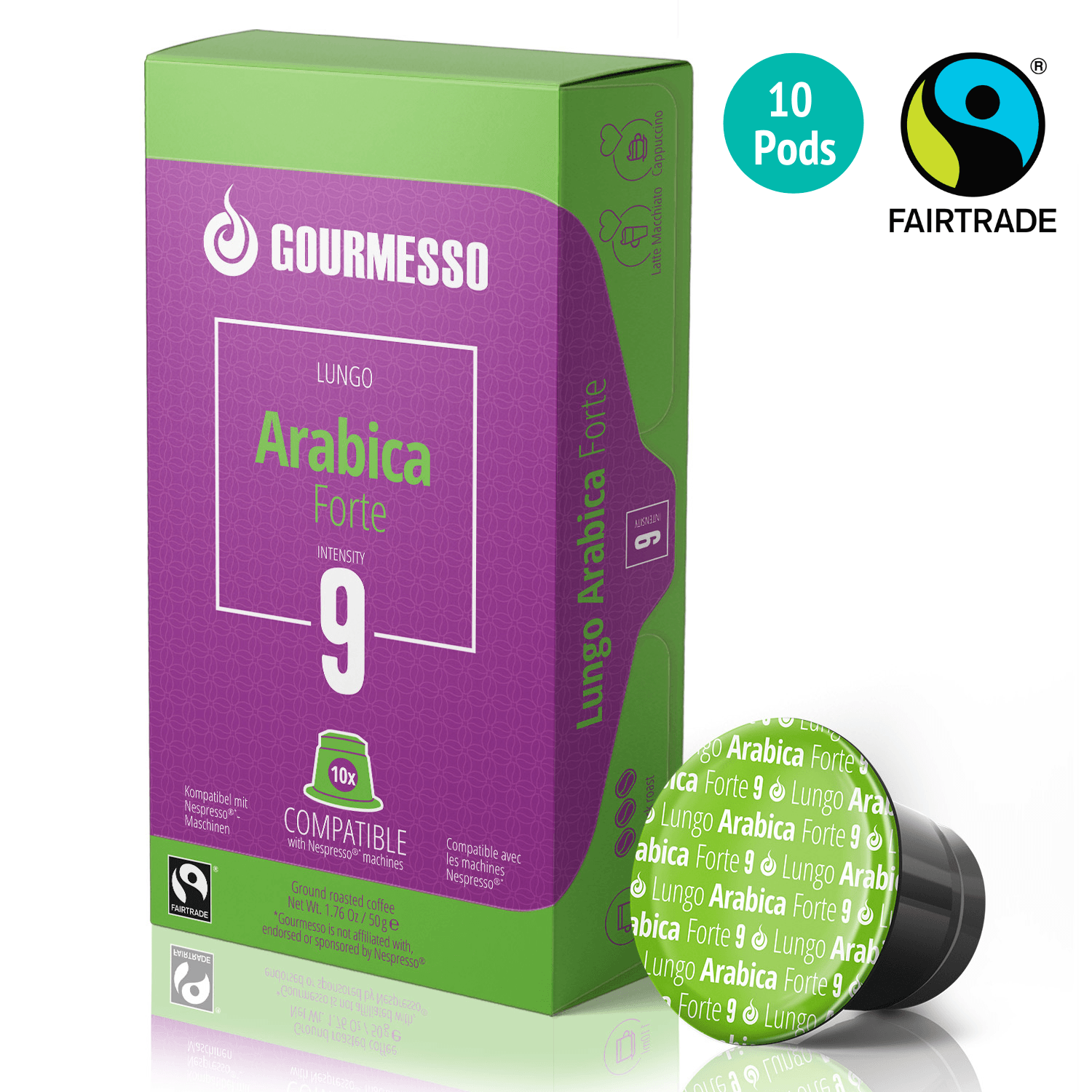 Gourmesso Lungo Arabica Forte - Fairtrade - 10 Pods-Gourmesso
