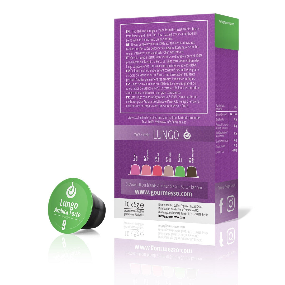 Gourmesso Lungo Arabica Forte - Fairtrade - 10 Pods-Gourmesso