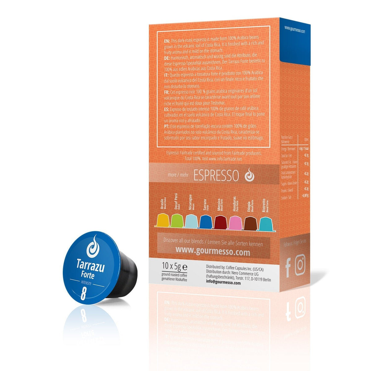 Gourmesso Tarrazu Forte - Fairtrade - 10 Pods-Gourmesso